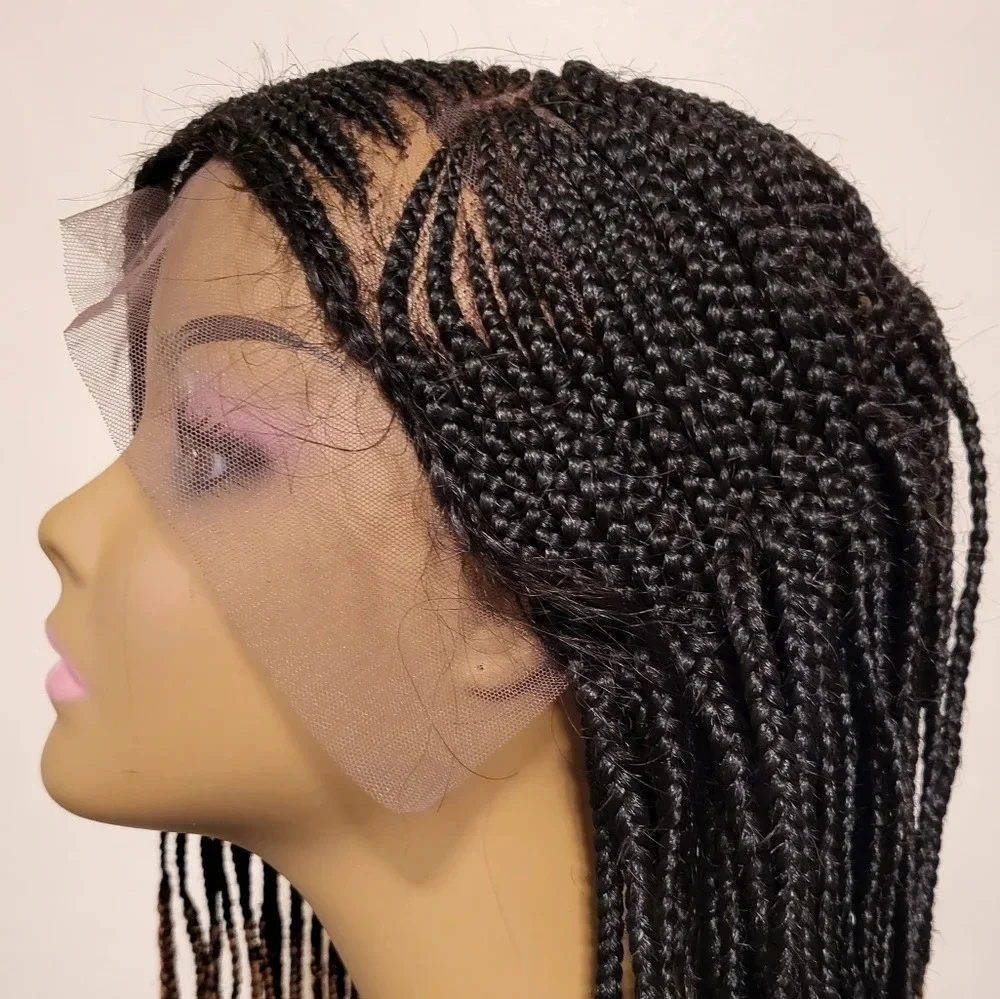 French Braid Fashion Lace Front Wig - Ombre